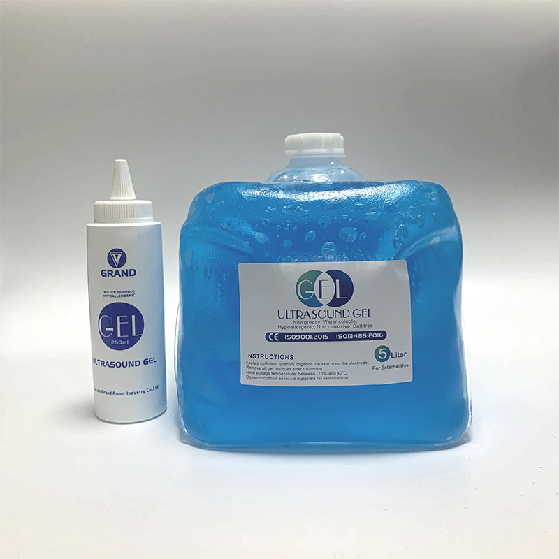 Gennemsigtig og blå gel